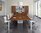 Tavolo riunione in legno melaminico gambe alluminio  dim. cm. 480x164x73h
